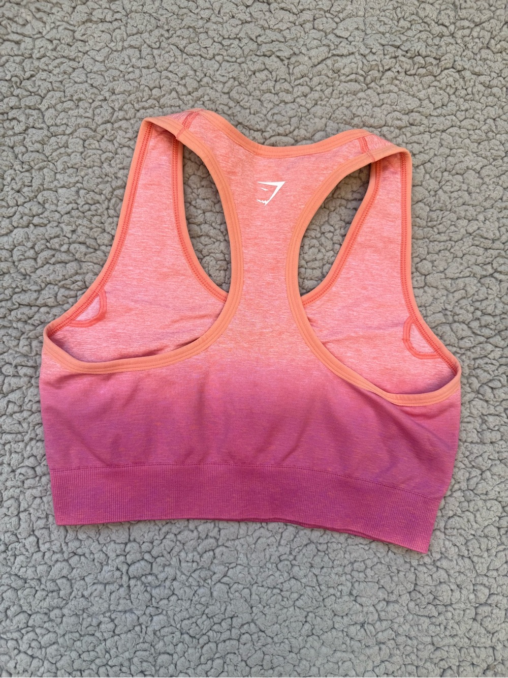 Gymshark Coral to Pink Ombre Seamless Racerback Sports Bra - Picture 2 of 2